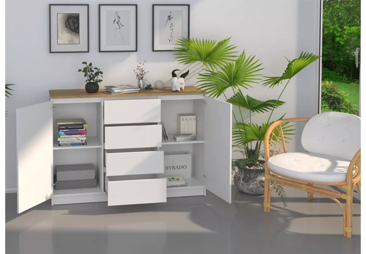Uniwersalna komoda Duna 120 cm z 4 szufladami - obrazek 3