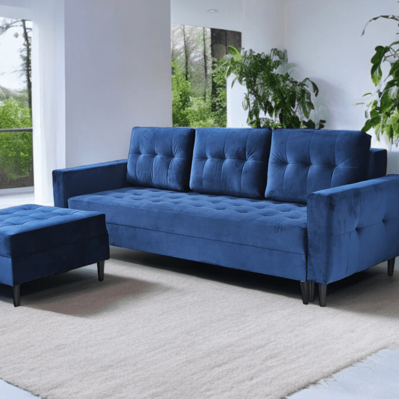 Kanapa/Sofa PORTO. Pufa w zestawie. Styl Skandynawski. - obrazek 5