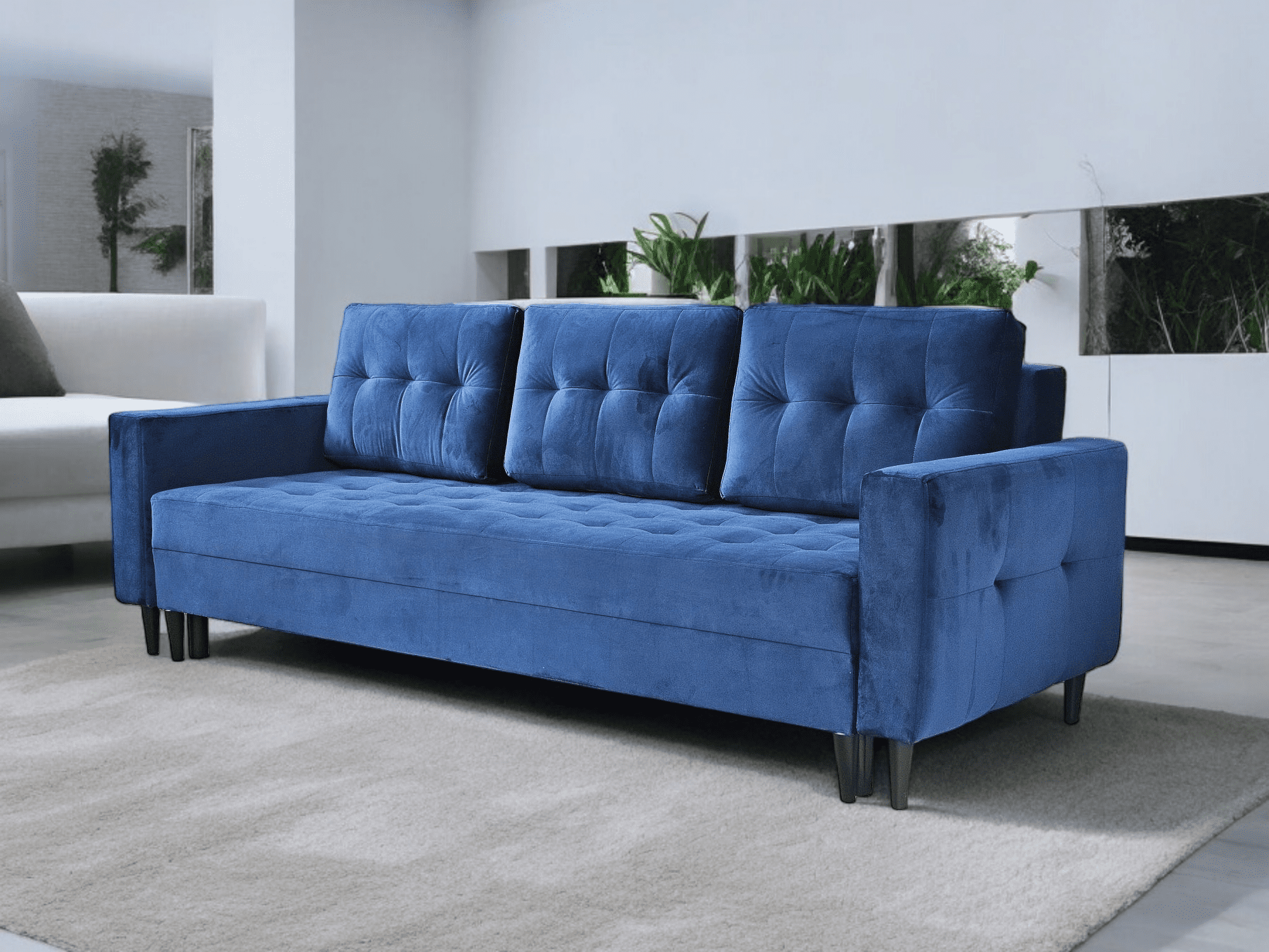 Kanapa/Sofa PORTO. Pufa w zestawie. Styl Skandynawski.