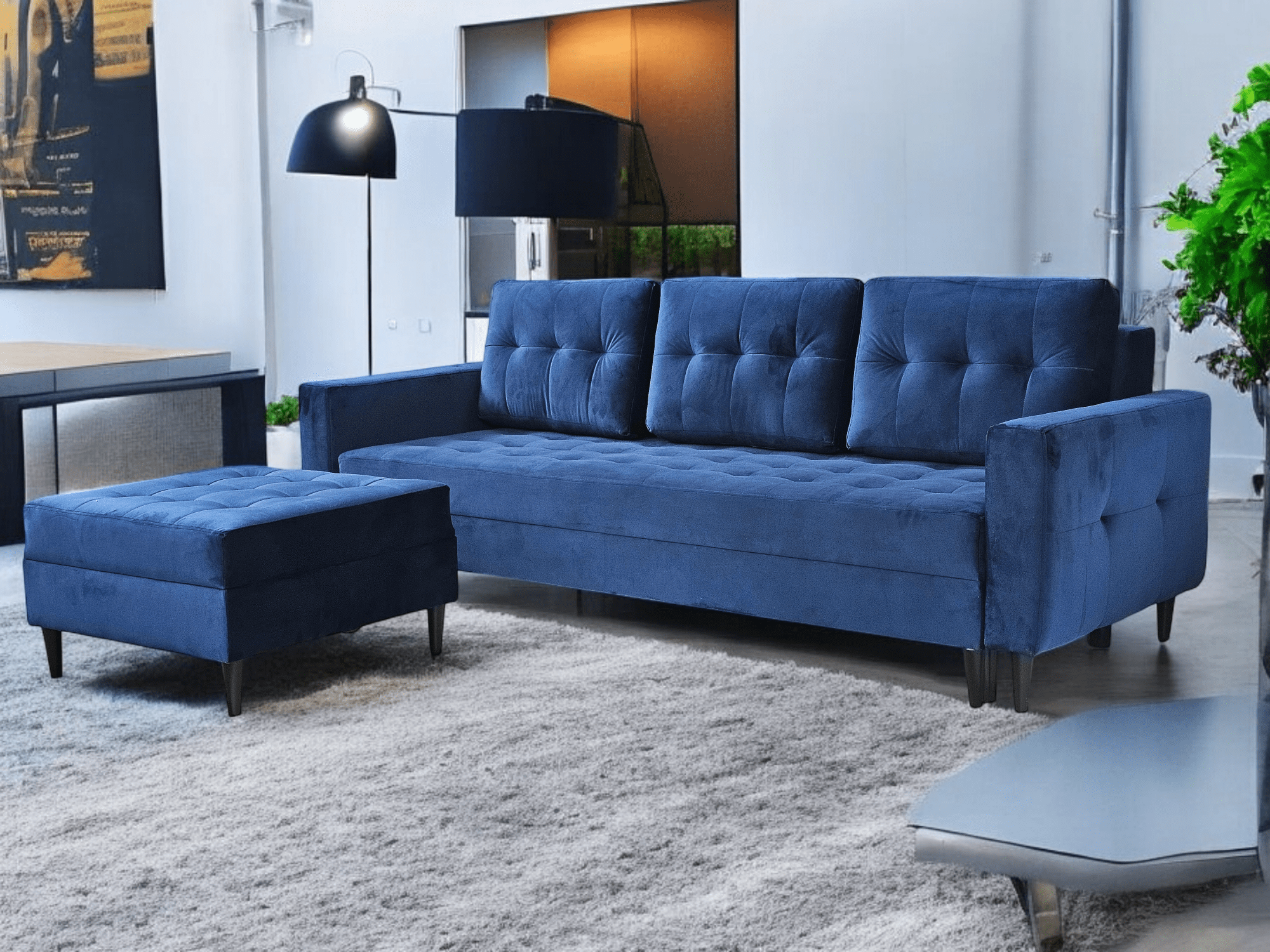 Kanapa/Sofa PORTO. Pufa w zestawie. Styl Skandynawski. - obrazek 9