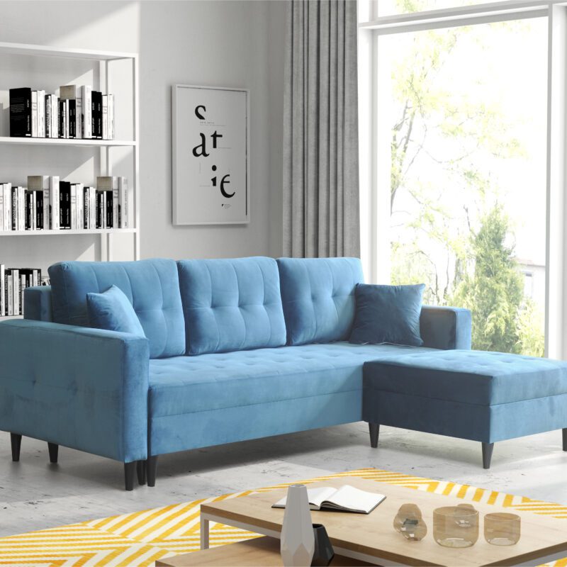 Kanapa/Sofa PORTO. Pufa w zestawie. Styl Skandynawski. - obrazek 3
