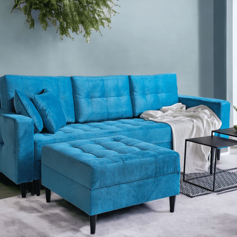 Kanapa/Sofa PORTO. Pufa w zestawie. Styl Skandynawski. - obrazek 2