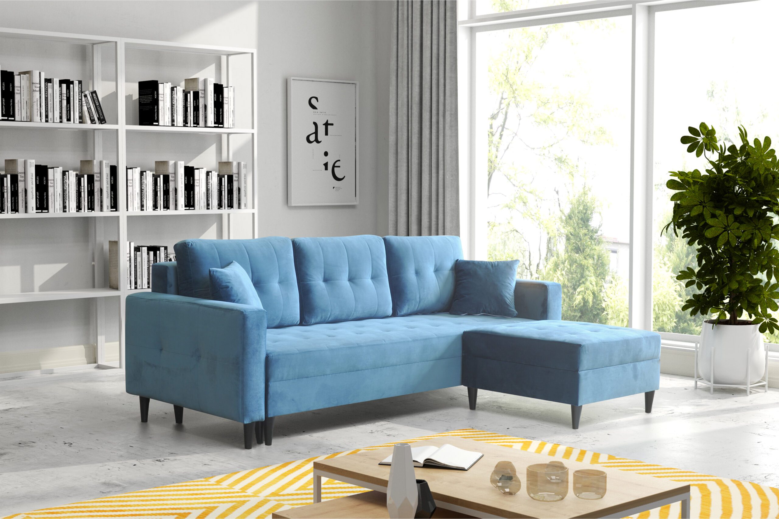 Kanapa/Sofa PORTO. Pufa w zestawie. Styl Skandynawski. - obrazek 4