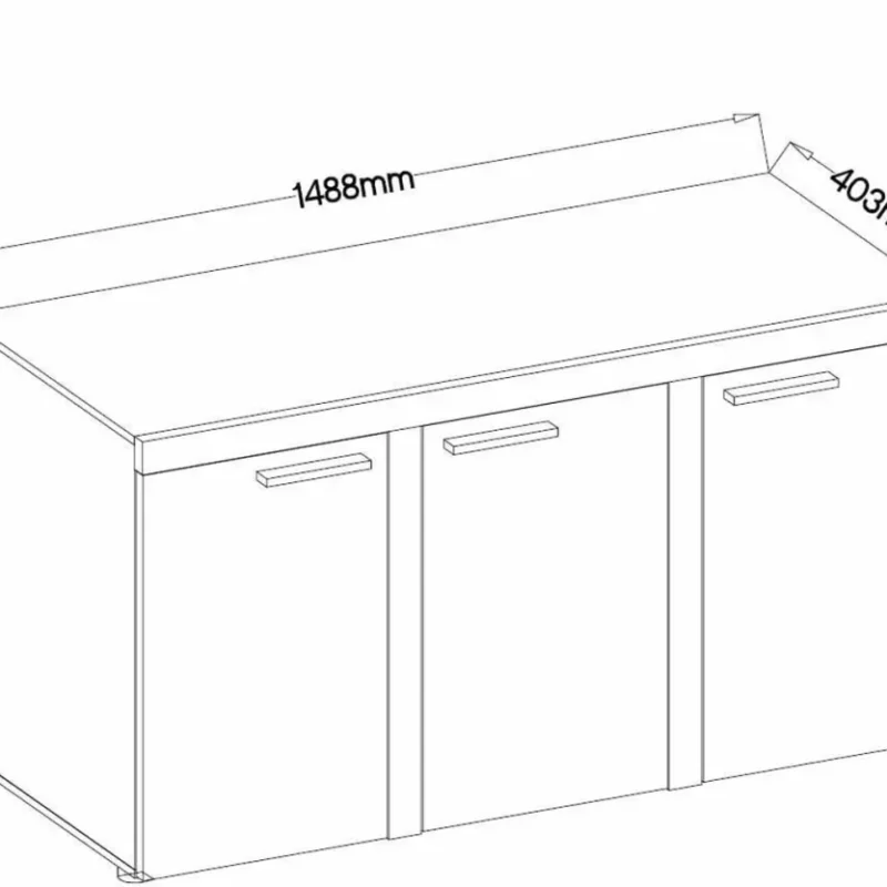 Loftowa komoda 3 drzwiowa Rumb III Biała - obrazek 2