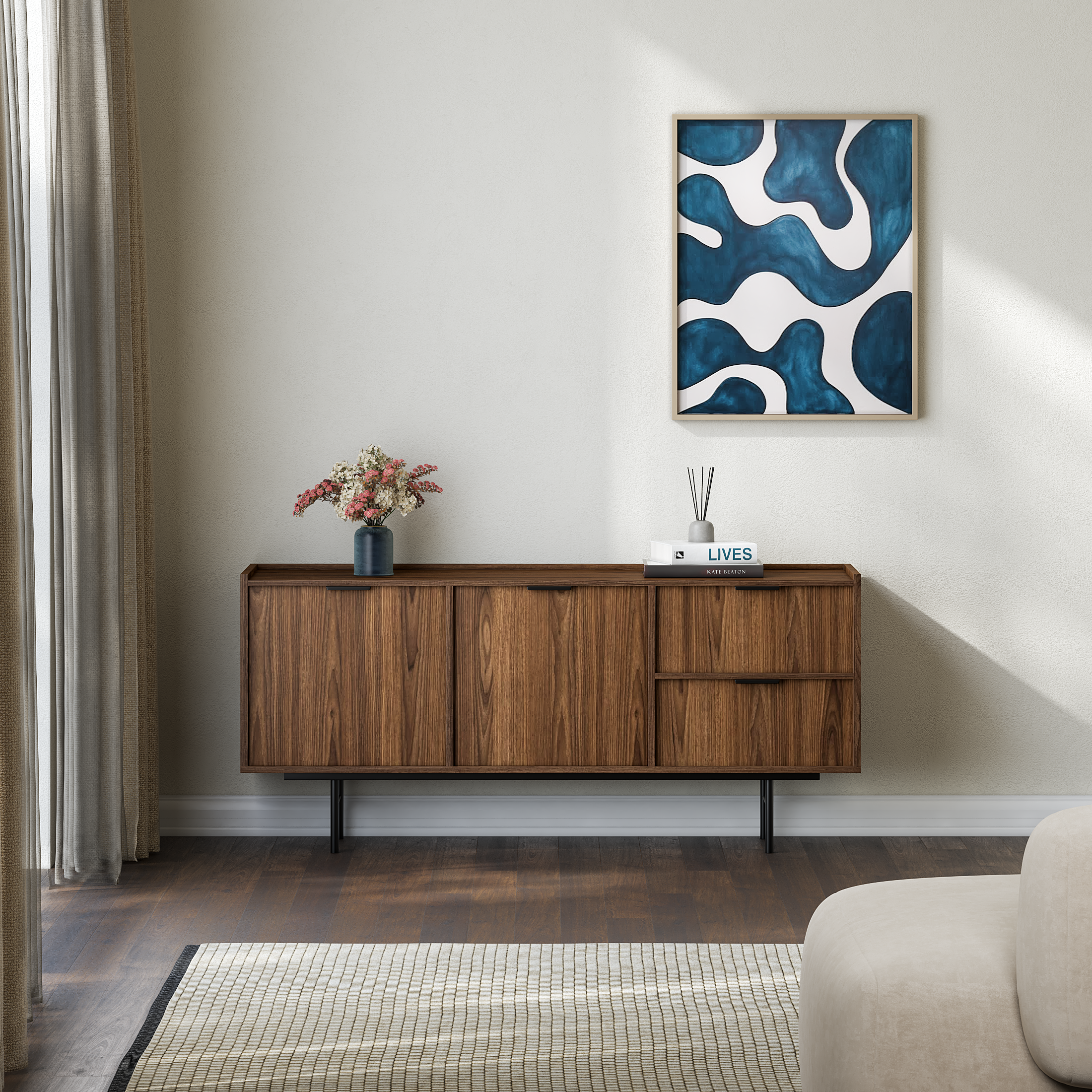 EDISON Komoda 2D2S – Warmia Walnut