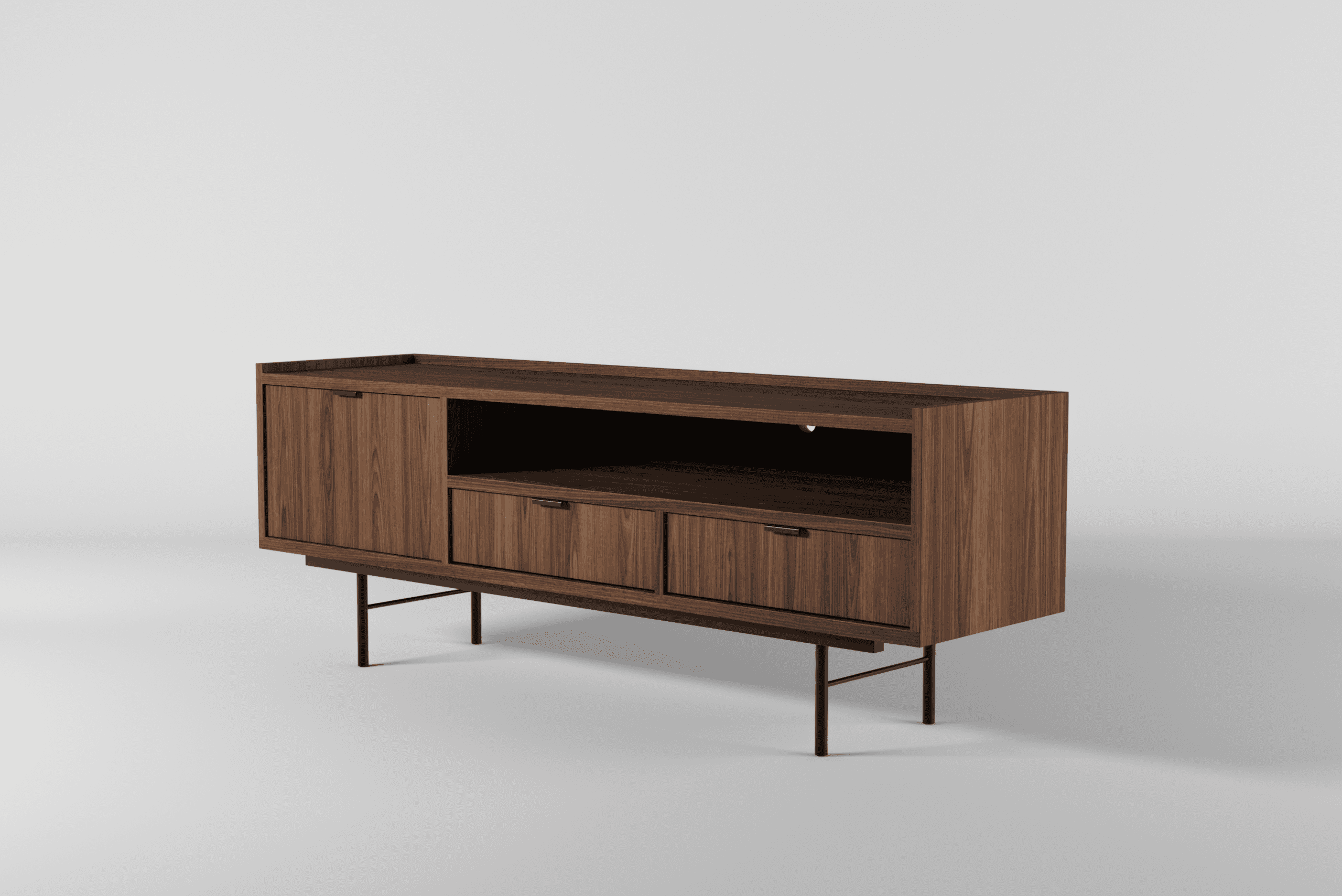 Szafka RTV EDISON 150 Warmia Walnut - obrazek 3