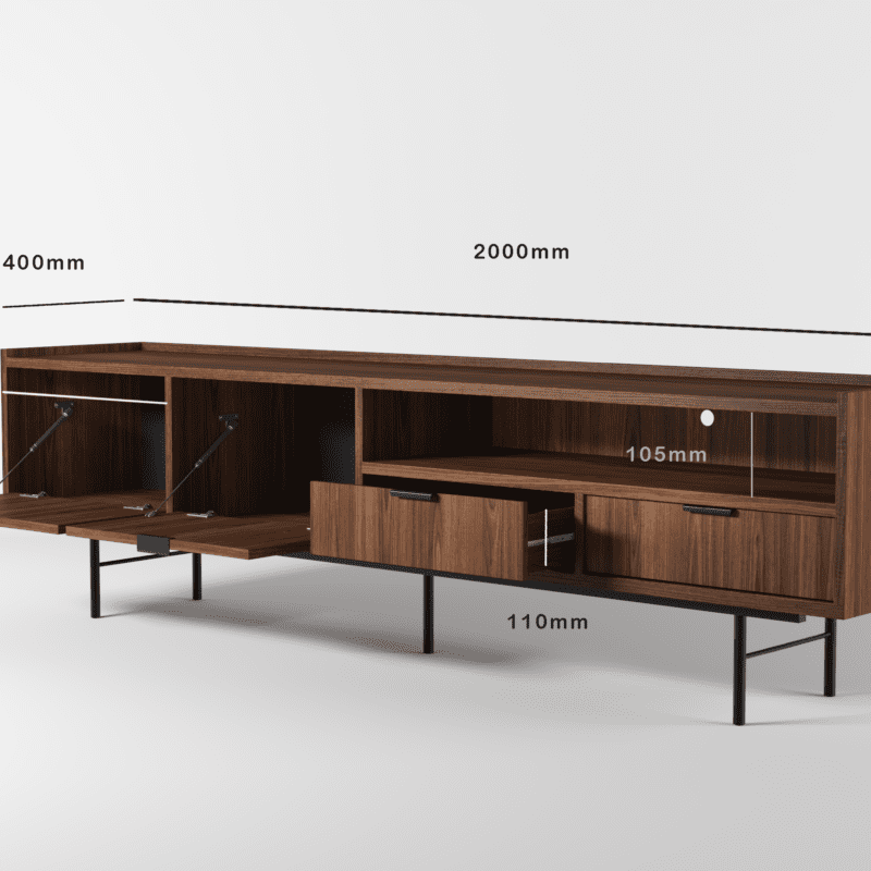 Szafka RTV EDISON 200 Warmia Walnut - obrazek 3
