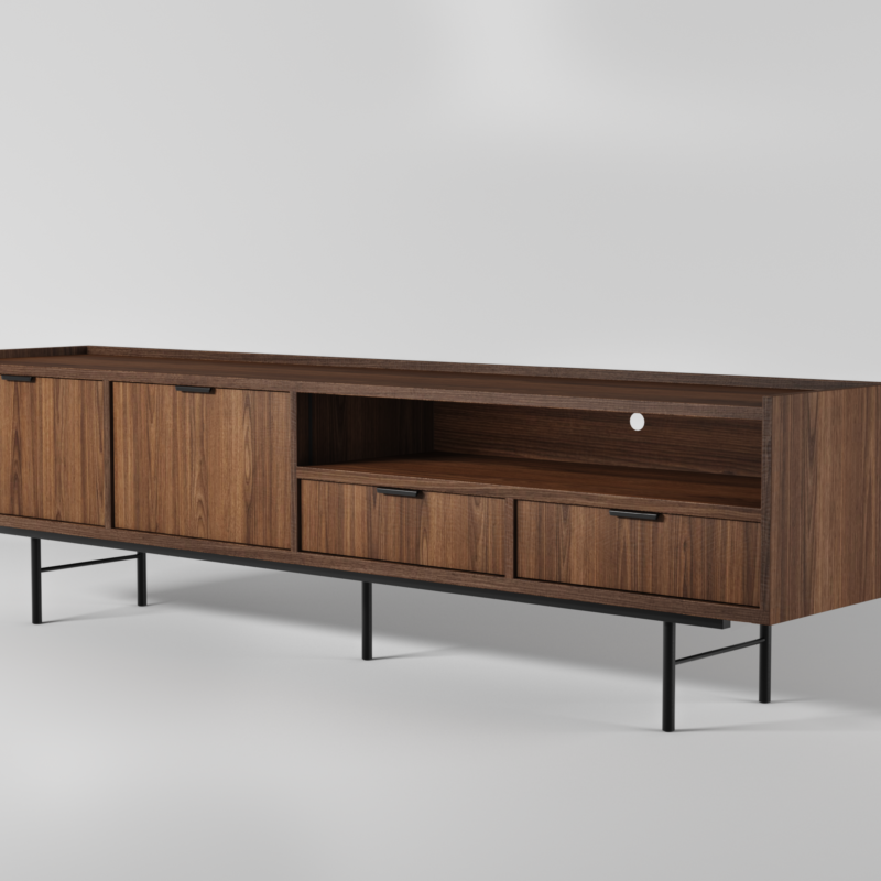 Szafka RTV EDISON 200 Warmia Walnut - obrazek 2