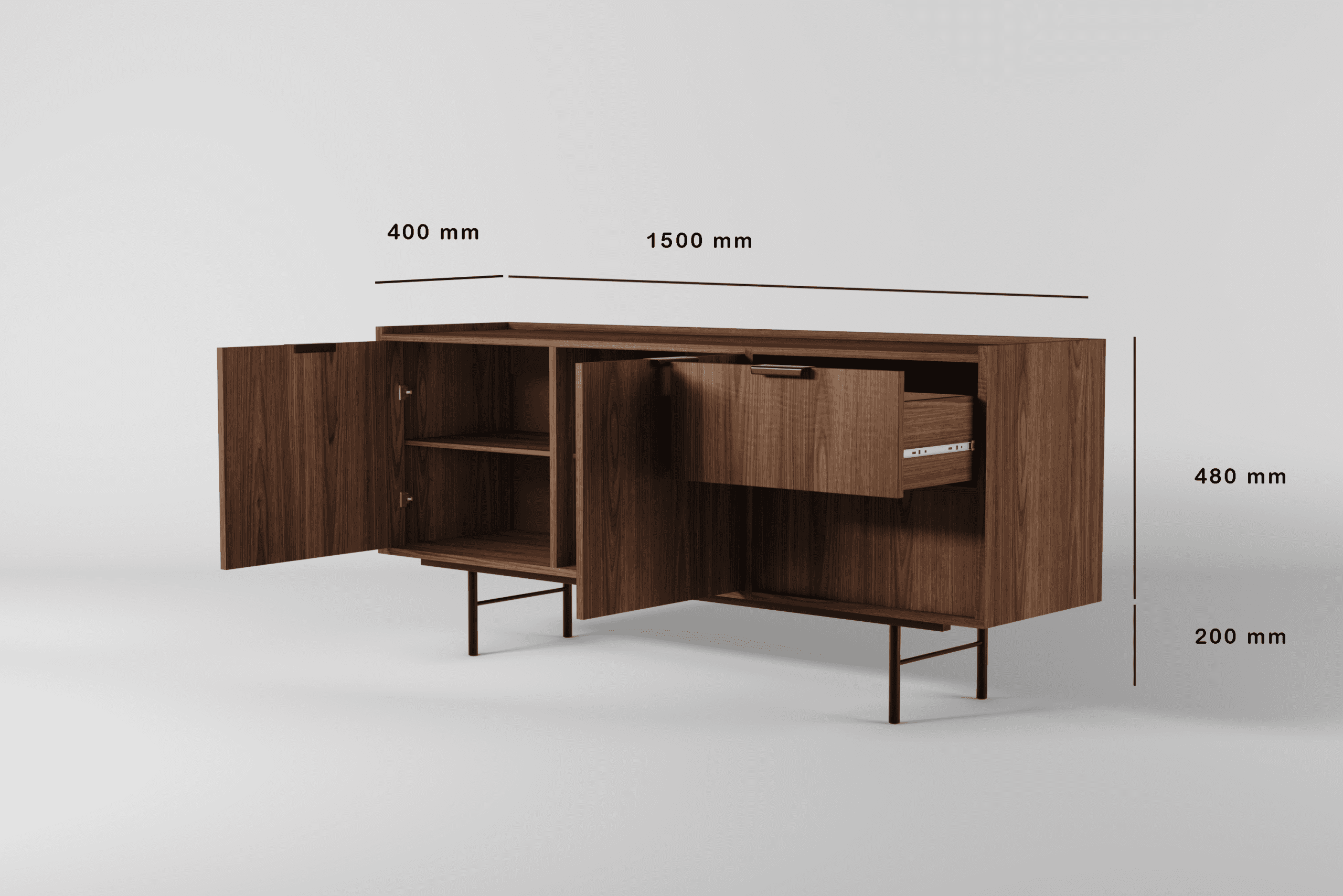 EDISON Komoda 2D2S – Warmia Walnut - obrazek 4
