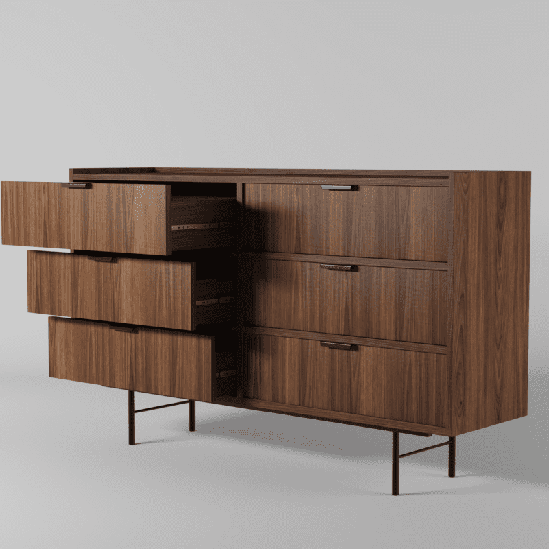 EDISON Komoda 6S Warmia Walnut - obrazek 3