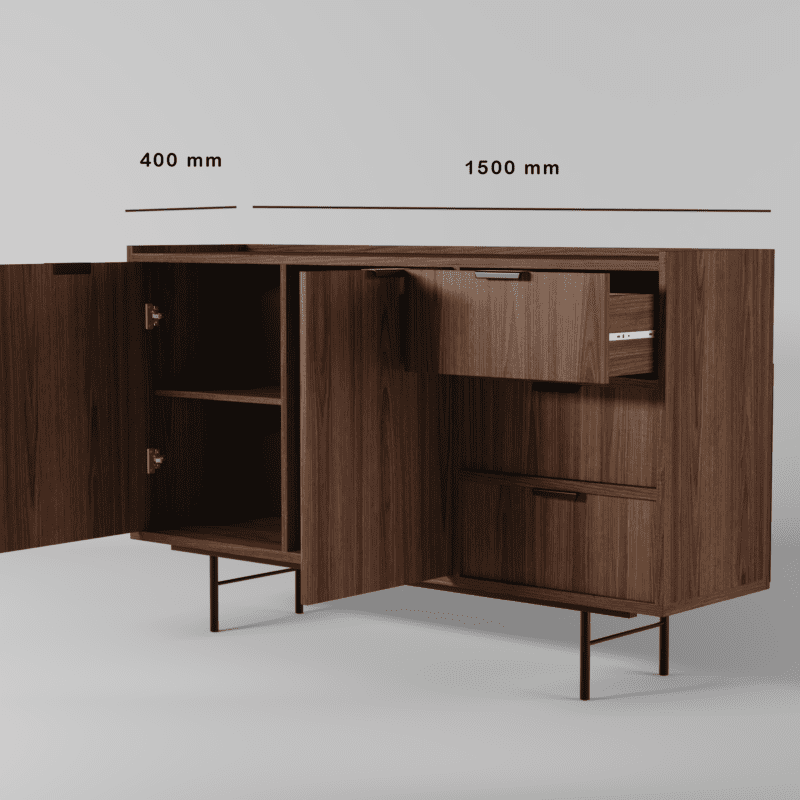 Komoda EDISON 2D3S Warmia Walnut - obrazek 4