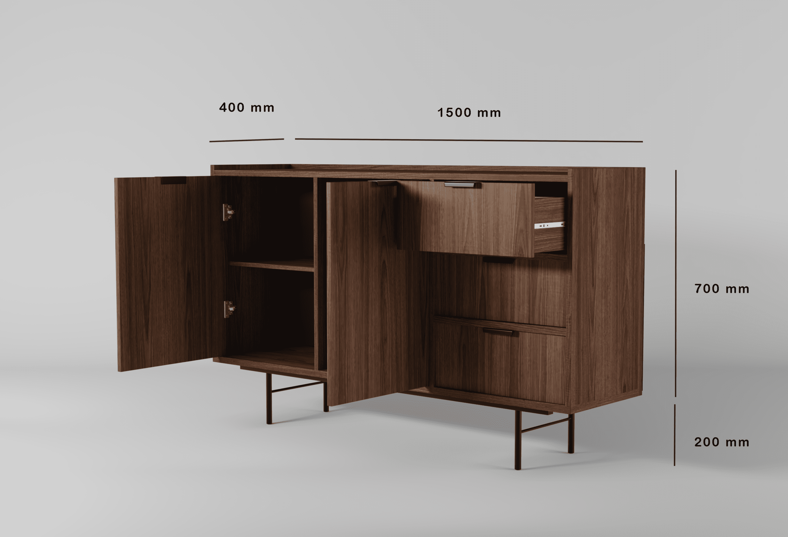 Komoda EDISON 2D3S Warmia Walnut - obrazek 5