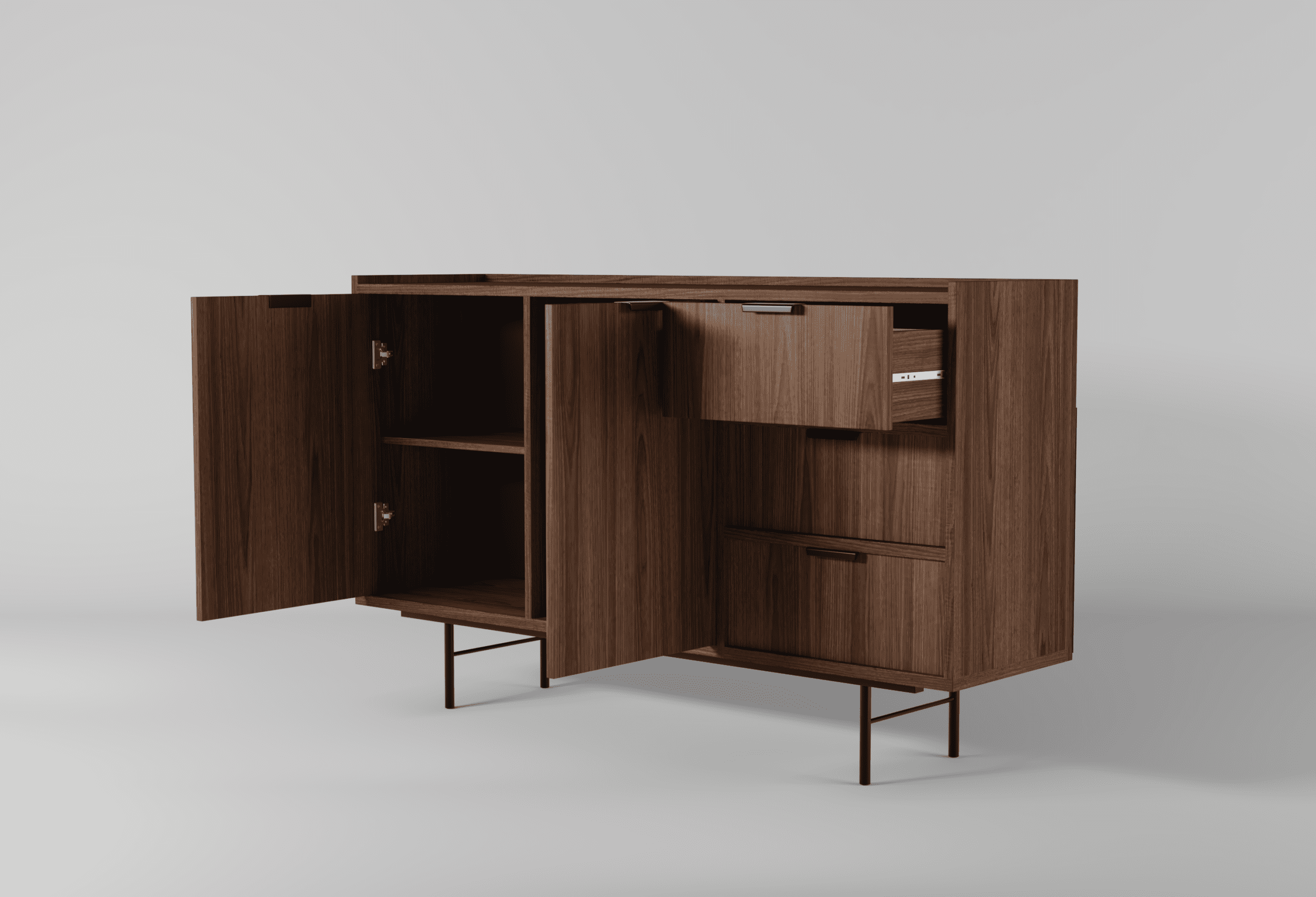 Komoda EDISON 2D3S Warmia Walnut - obrazek 7