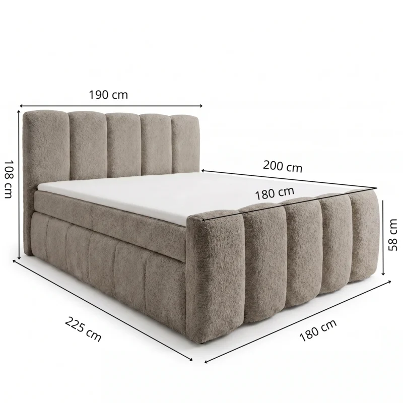 Łóżko Kontynentalne COZY z Materacem i Topperem - obrazek 4