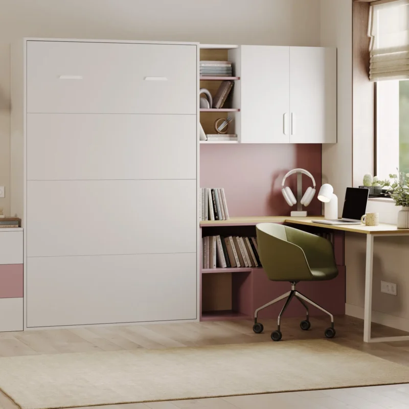 Półkotapczan + regał z biurkiem FLEXI BED LUMIO – KASZMIR / MISTYCZNA RÓŻA - obrazek 4