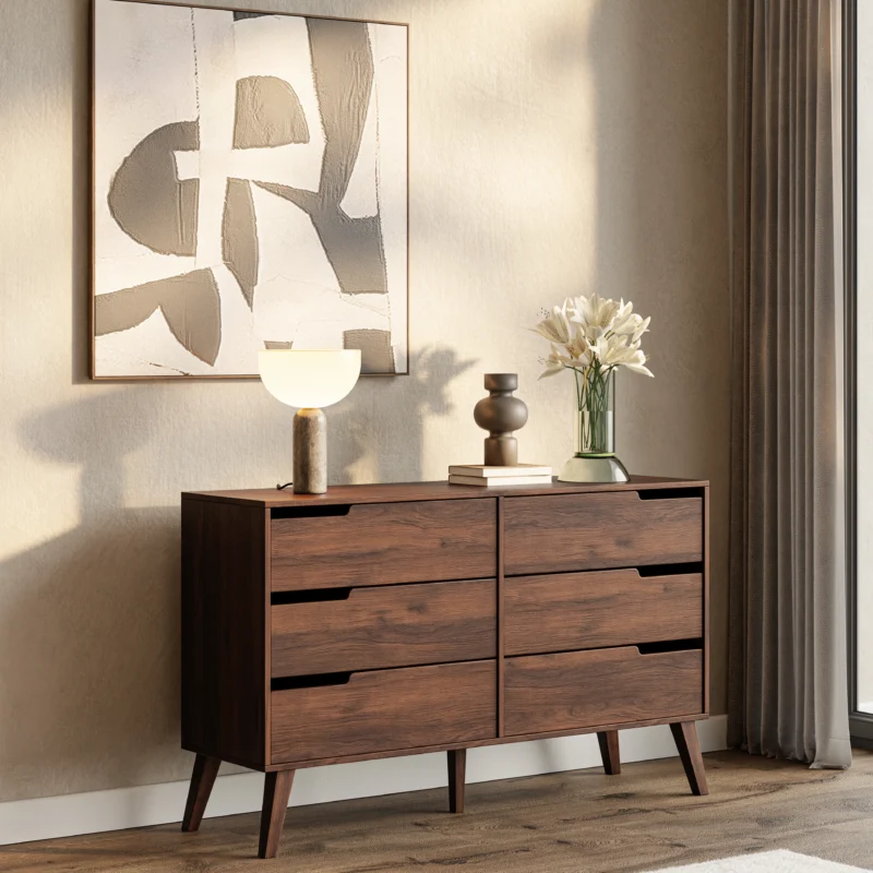 Komoda NORDELO 6S – WARMIA WALNUT - obrazek 3
