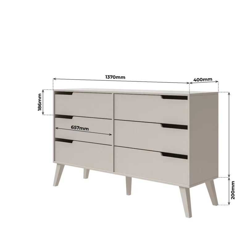 Komoda NORDELO 6S – 137 cm - obrazek 6