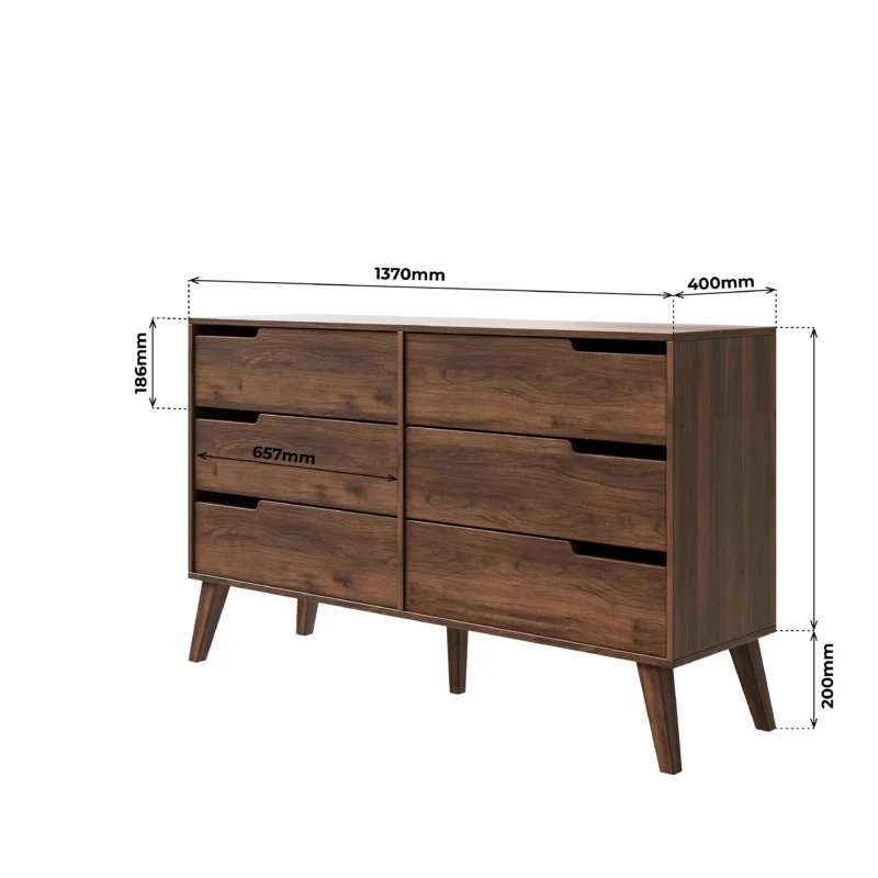 Komoda NORDELO 6S – WARMIA WALNUT - obrazek 6