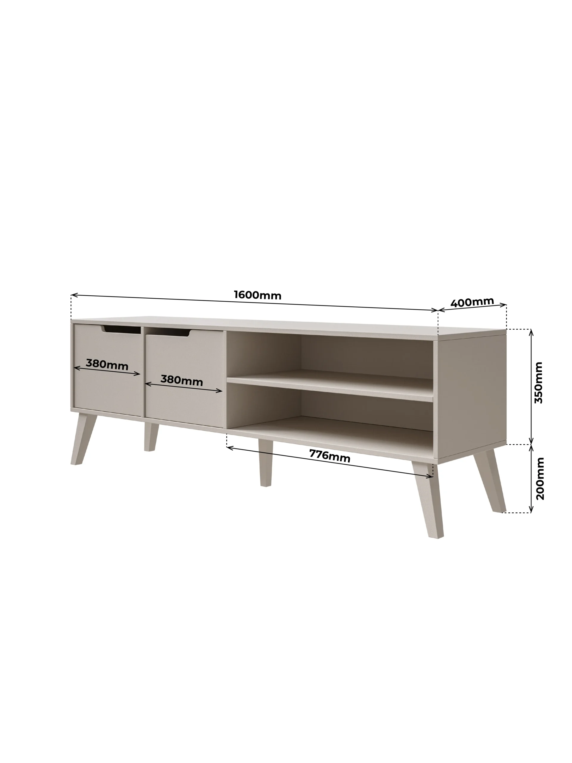 SZAFKA RTV NORDELO 2D – 160 cm - obrazek 7