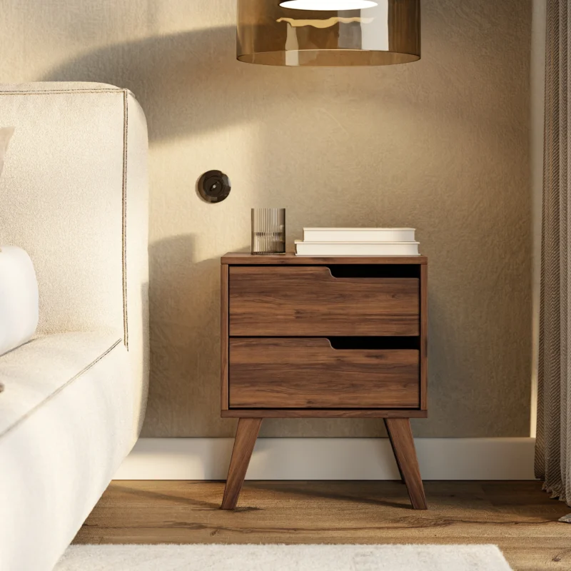 Stolik nocny NORDELO 2S – WARMIA WALNUT - obrazek 3