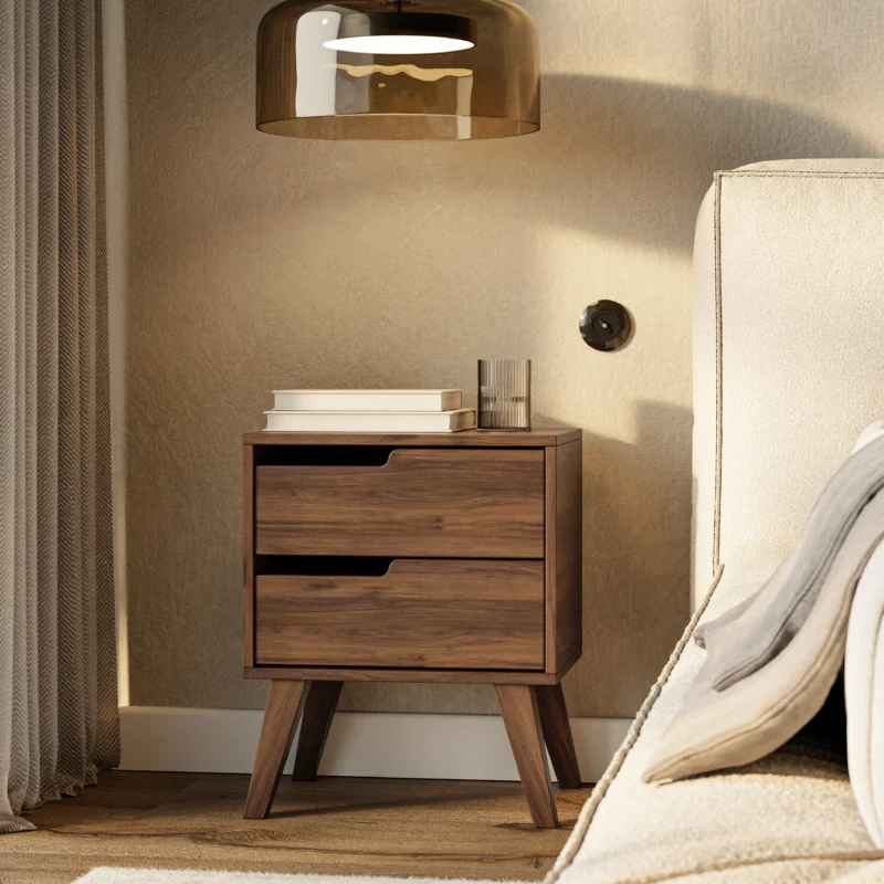 Stolik nocny NORDELO 2S – WARMIA WALNUT - obrazek 6