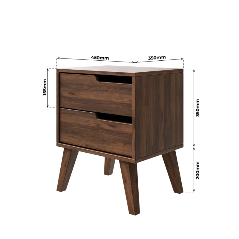 Stolik nocny NORDELO 2S – WARMIA WALNUT - obrazek 11