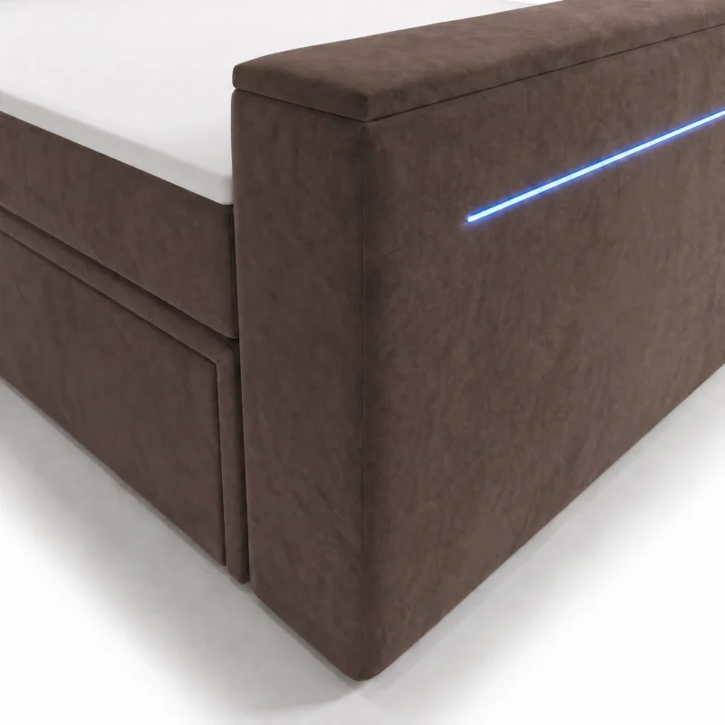 Łóżko tapicerowane VISION z automatycznym stelażem na TV i LED - obrazek 34