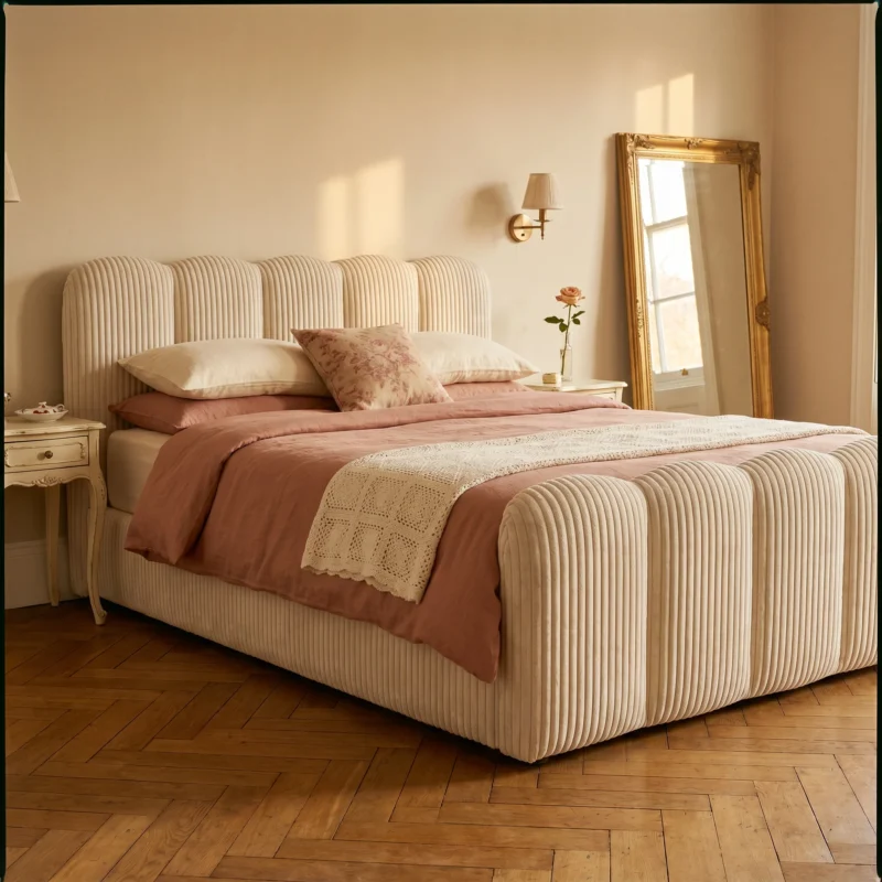 Łóżko tapicerowane VELA z pojemnikiem, podnośnikami gazowymi i topperem - obrazek 31